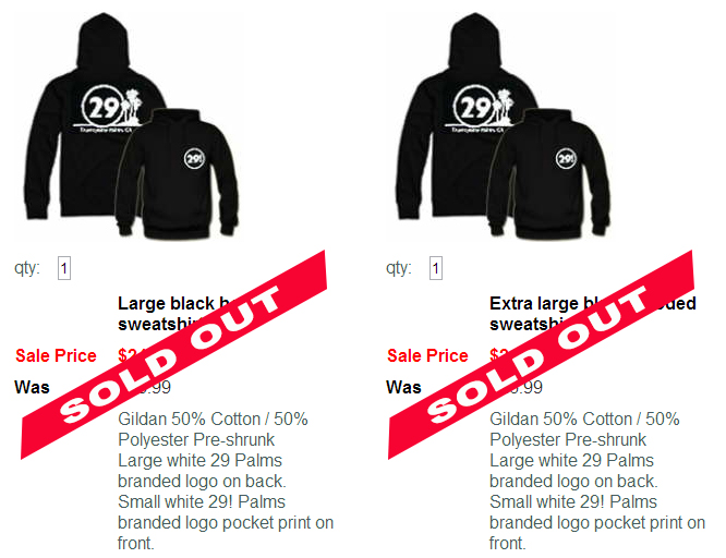 Black large hooded sweatshirt sold out!