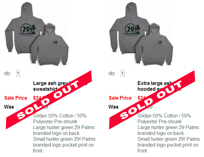 Grey hooded sweatshirt sold out!